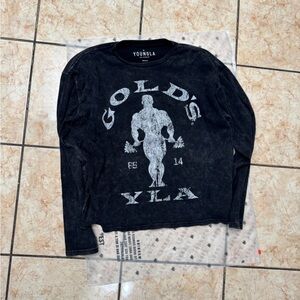 Gold's Gym x youngla  Black Long Sleeve Shirt